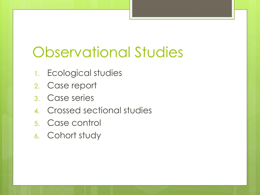 observational studies