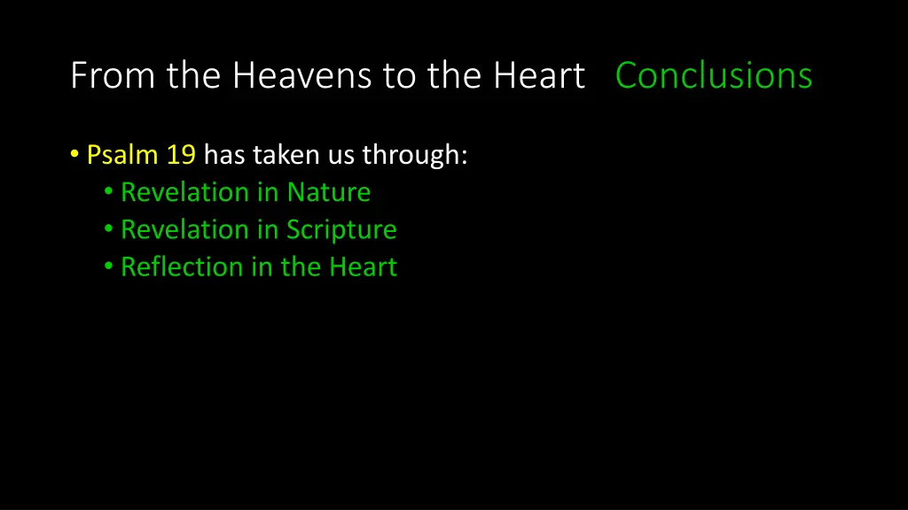 from the heavens to the heart conclusions 4