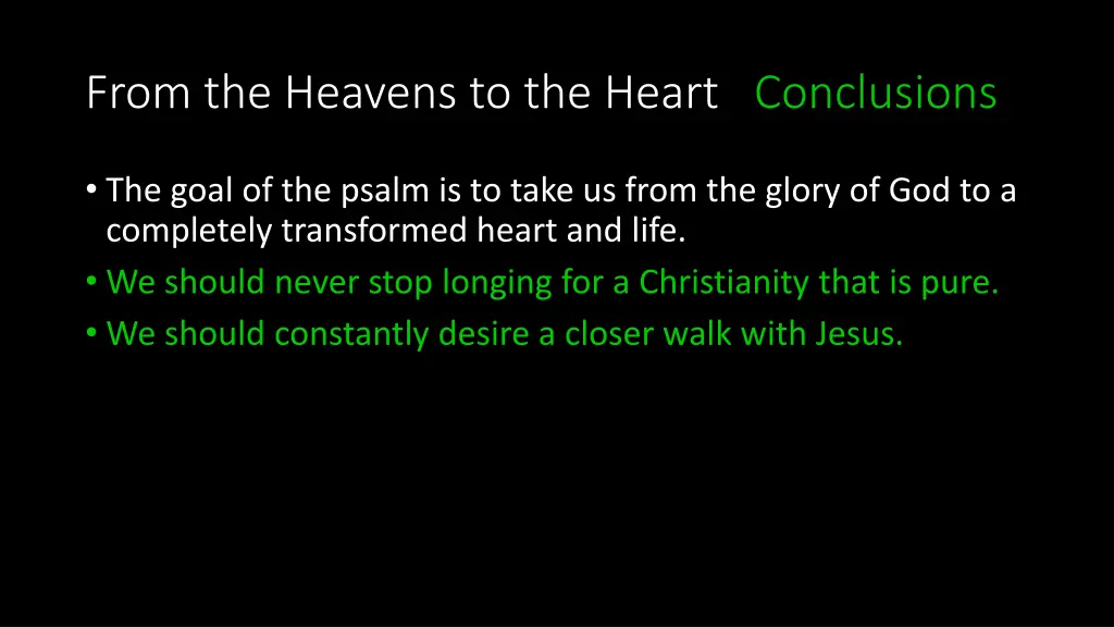 from the heavens to the heart conclusions 5