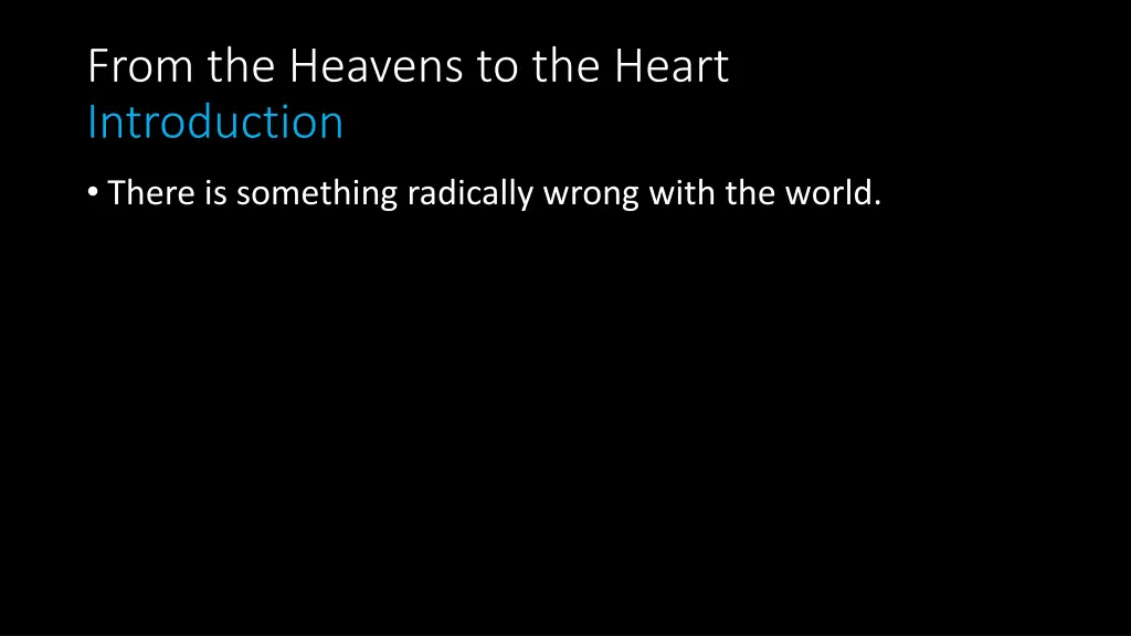 from the heavens to the heart introduction 1