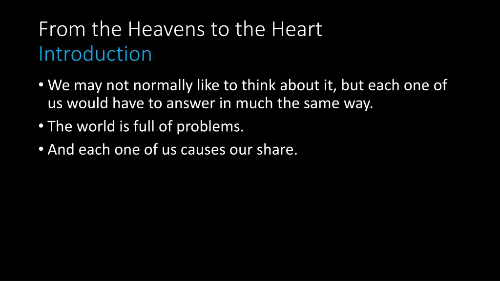 from the heavens to the heart introduction 3