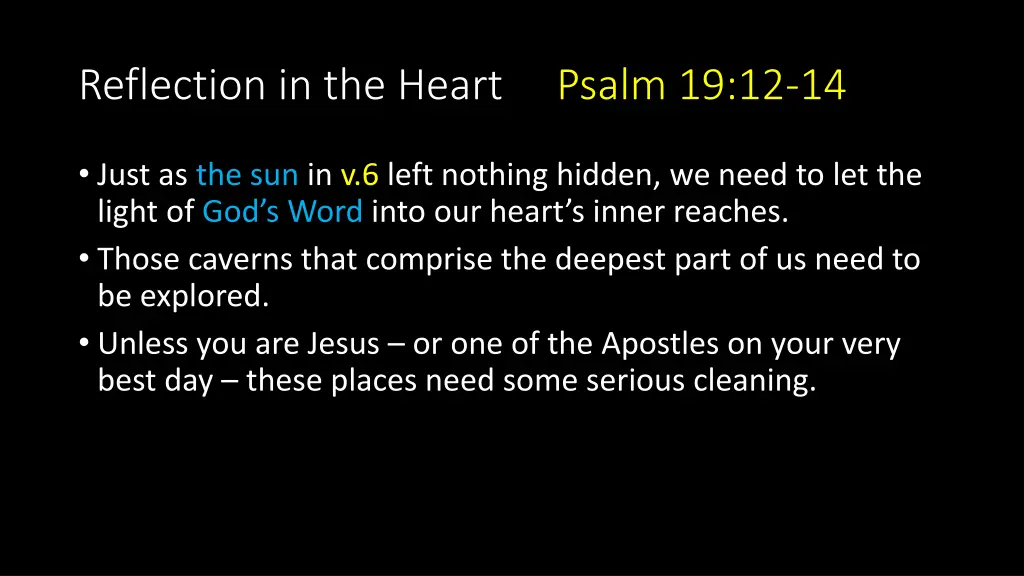 reflection in the heart psalm 19 12 14 2