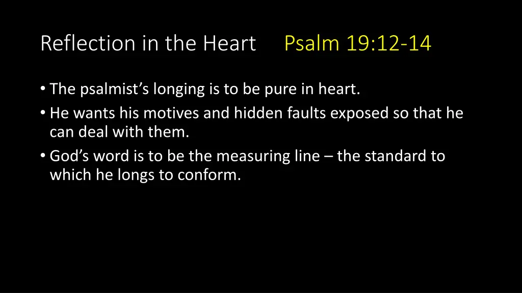 reflection in the heart psalm 19 12 14 3