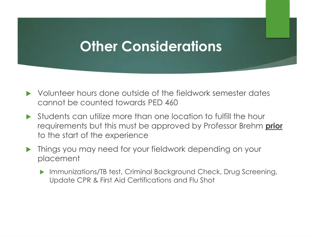 other considerations