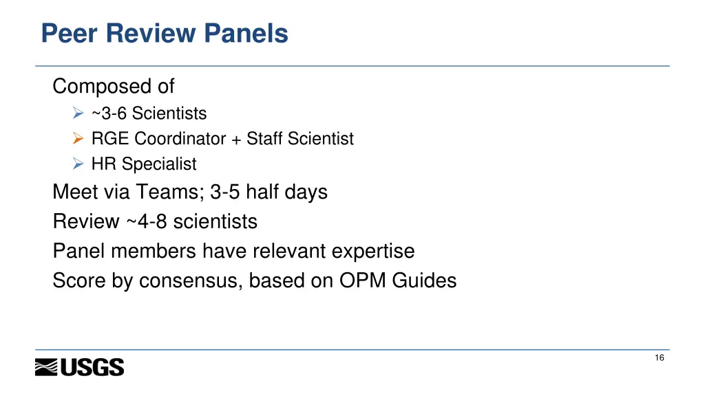peer review panels