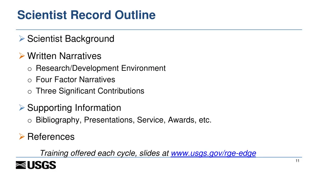scientist record outline