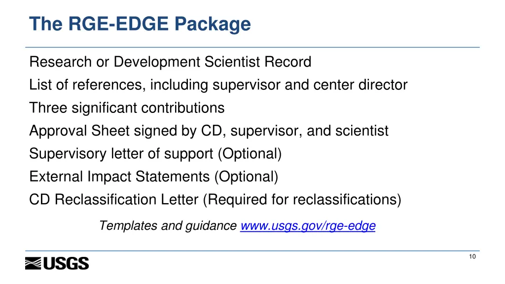 the rge edge package