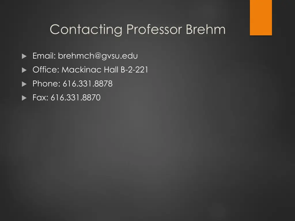 contacting professor brehm