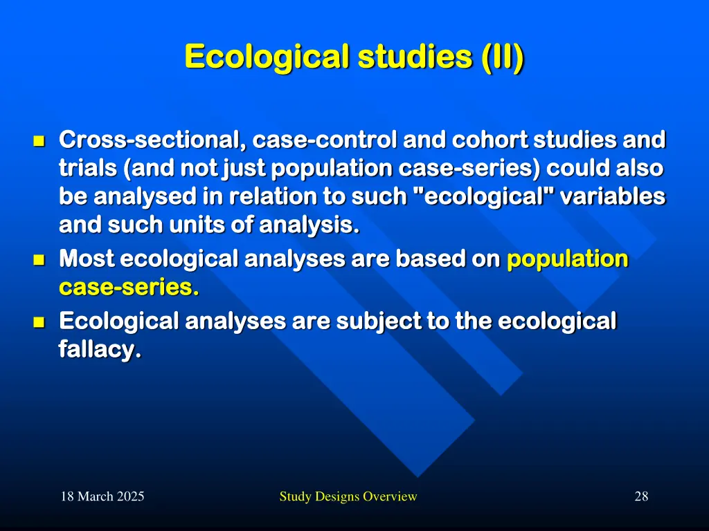 ecological studies ii ecological studies ii