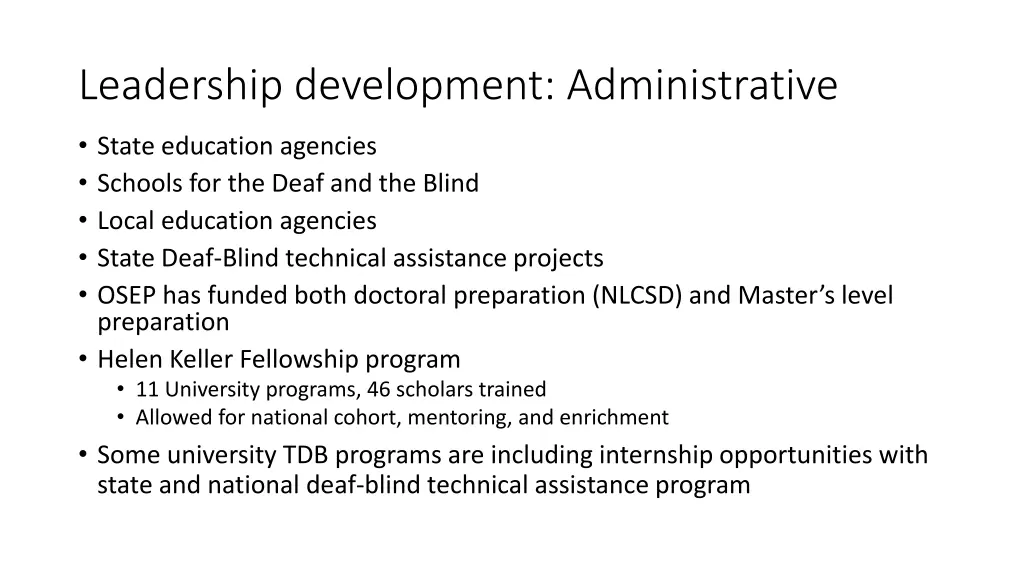 leadership development administrative