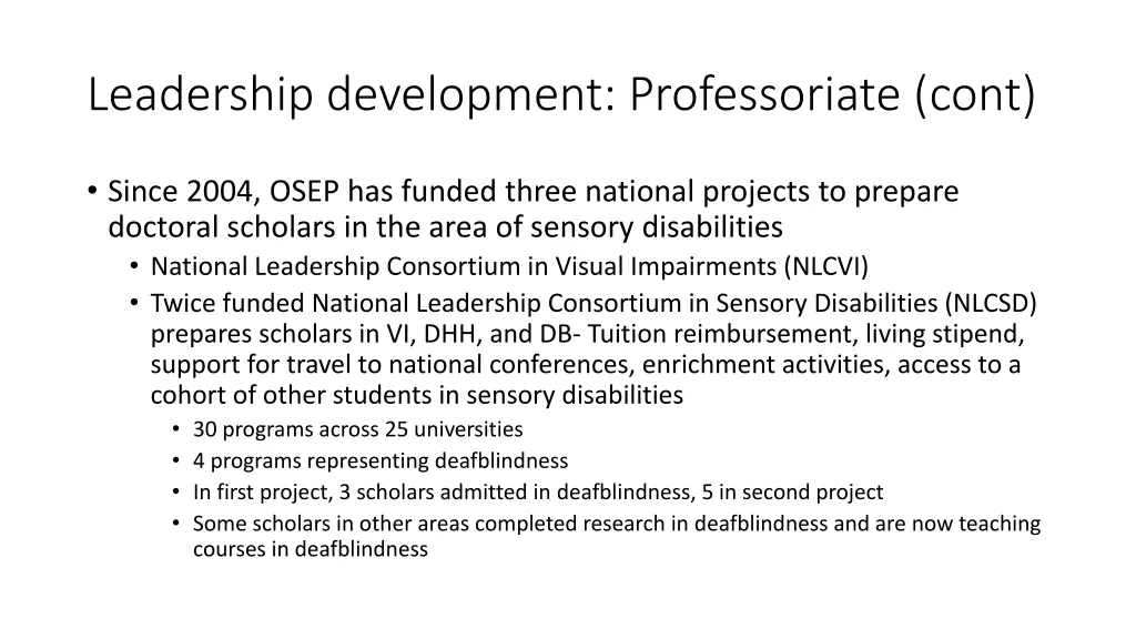 leadership development professoriate cont