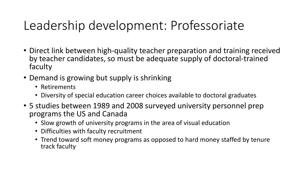 leadership development professoriate