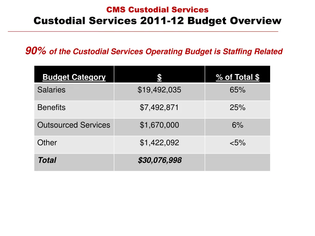 cms custodial services