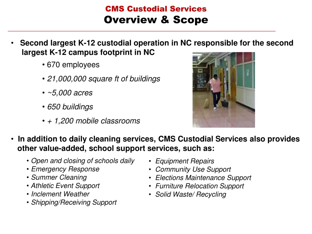 cms custodial services overview scope