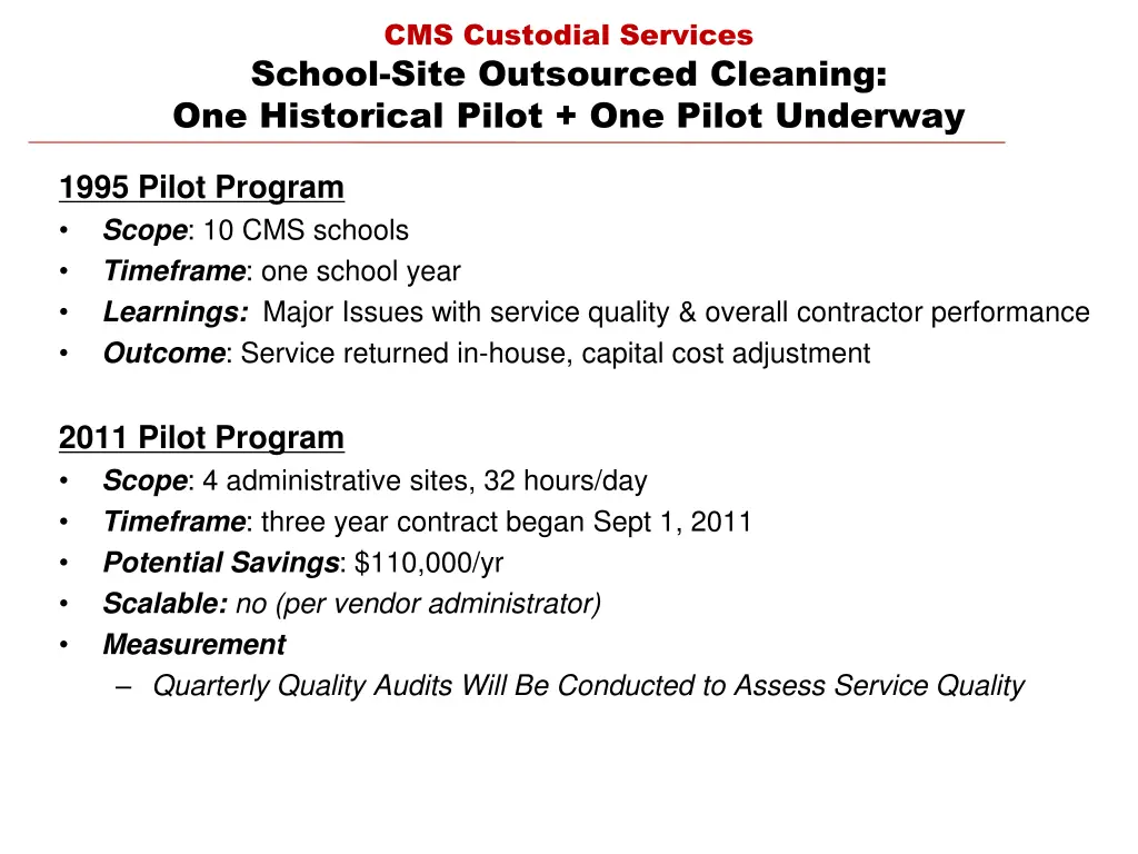 cms custodial services school site outsourced