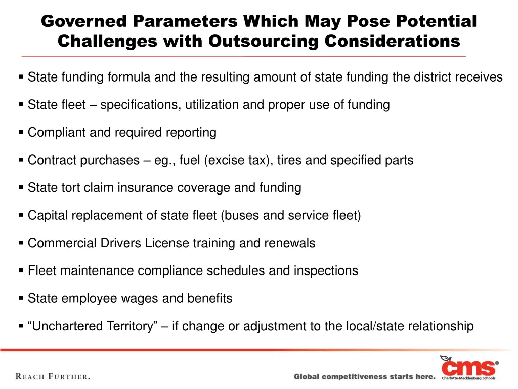 governed parameters which may pose potential