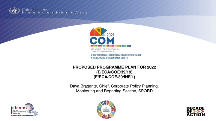 proposed programme plan for 2022
