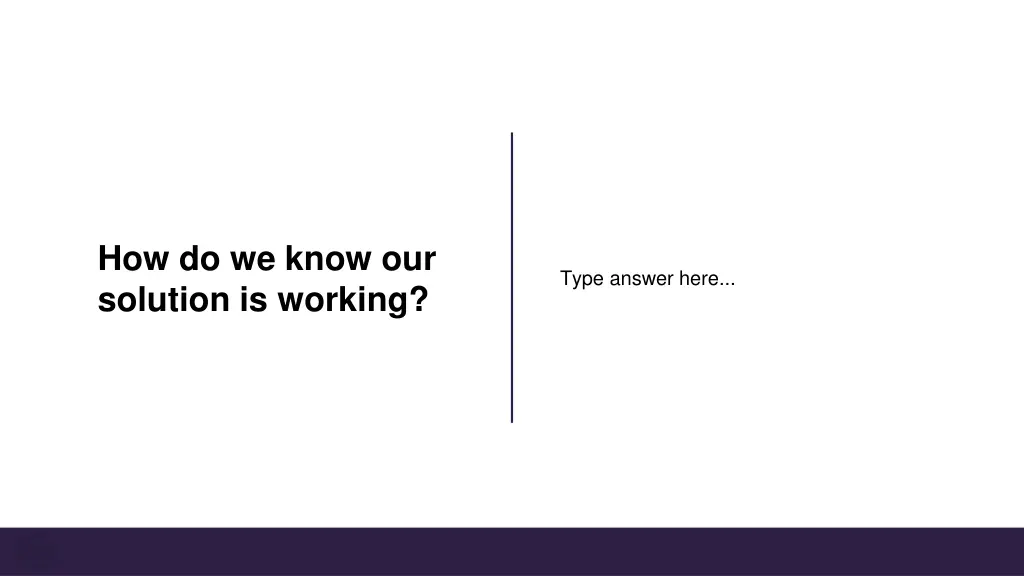 how do we know our solution is working