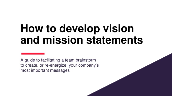 how to develop vision and mission statements