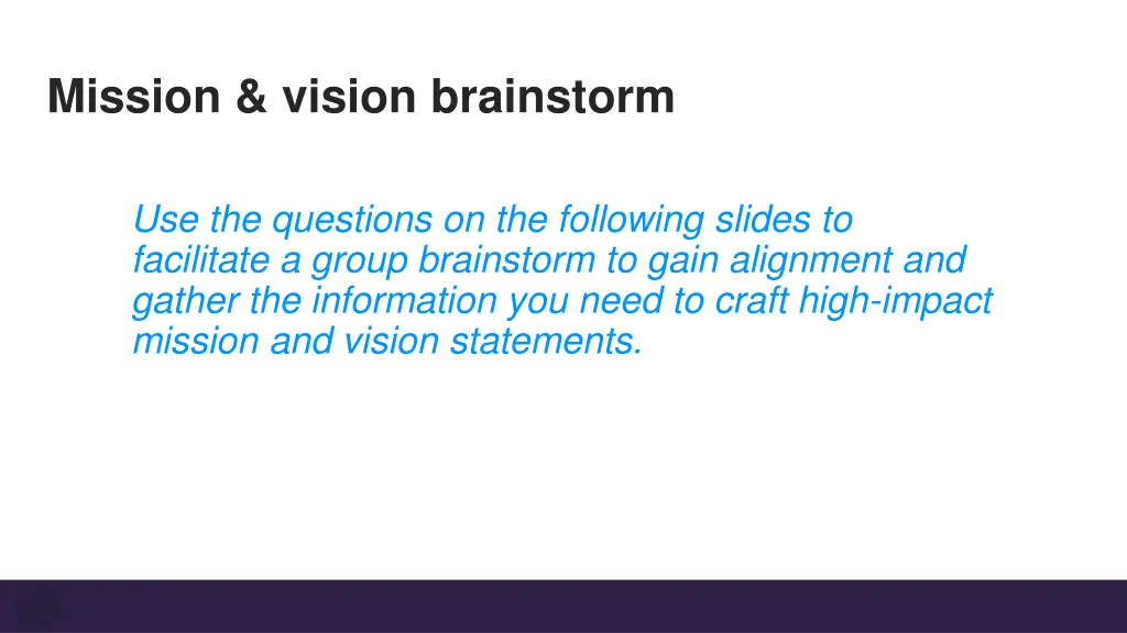 mission vision brainstorm
