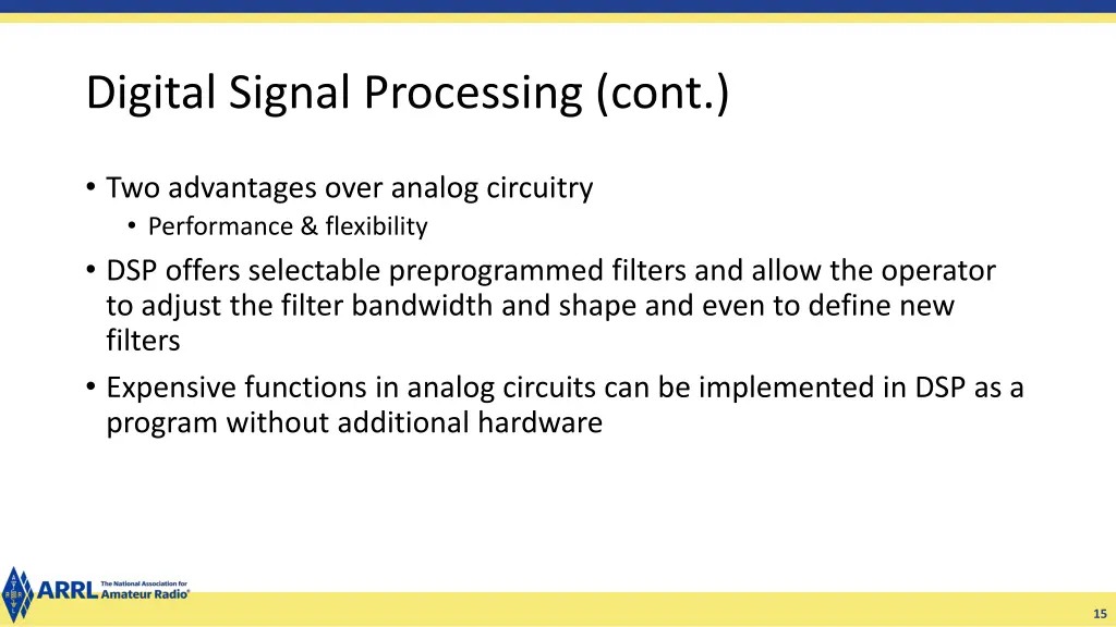 digital signal processing cont