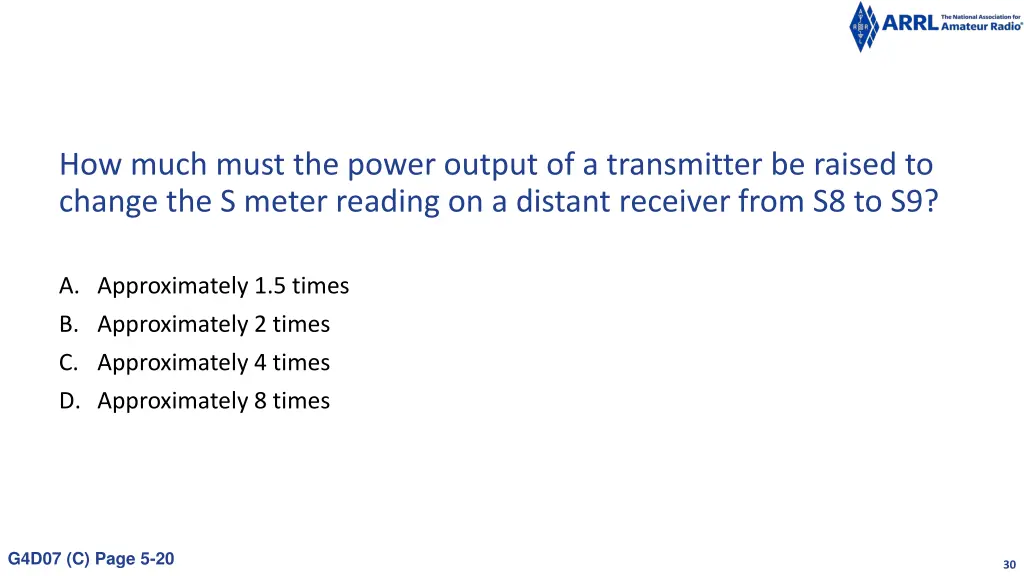 how much must the power output of a transmitter