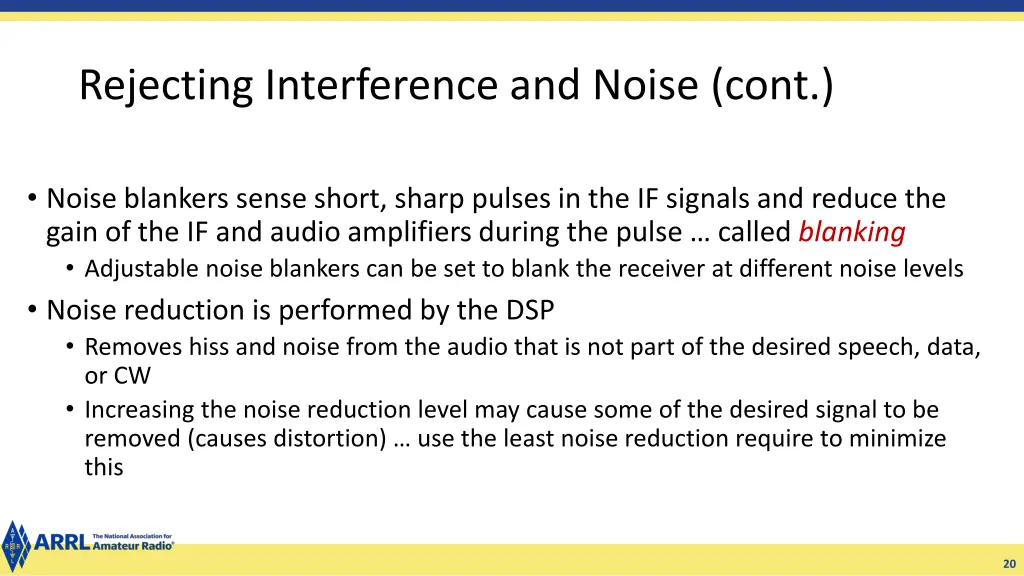rejecting interference and noise cont