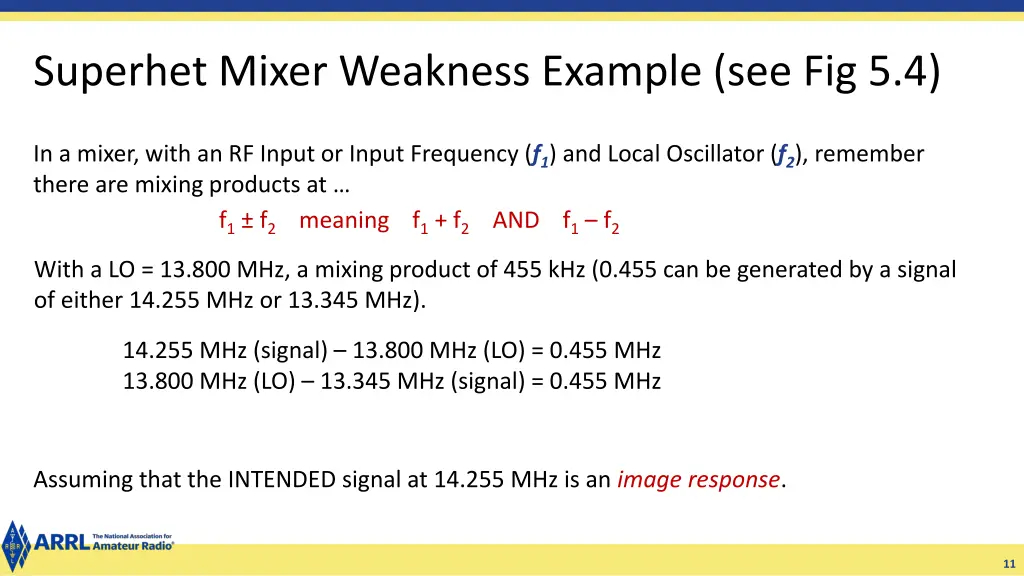 superhet mixer weakness example see fig 5 4