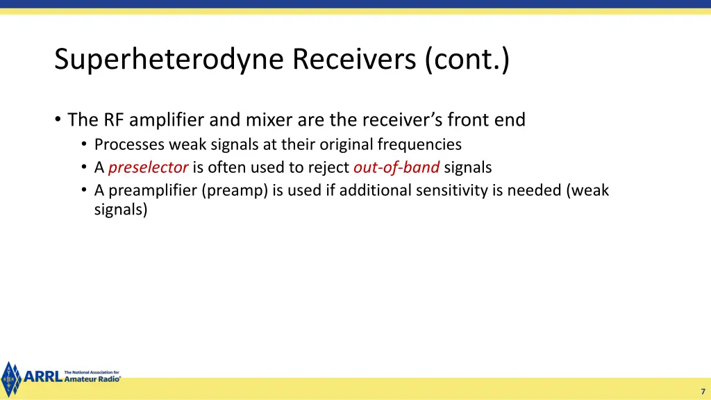 superheterodyne receivers cont 1