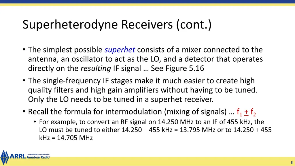 superheterodyne receivers cont 2