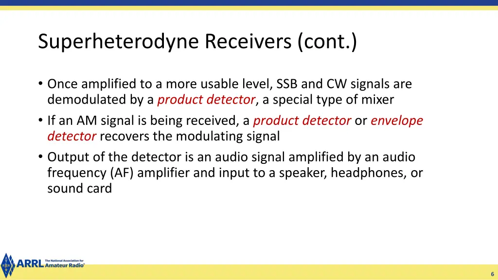 superheterodyne receivers cont