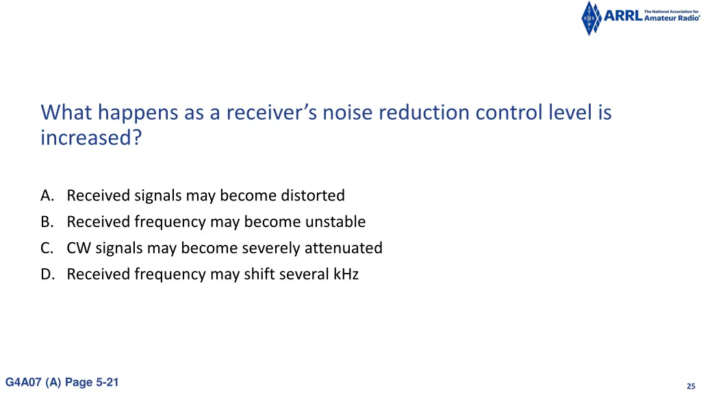 what happens as a receiver s noise reduction