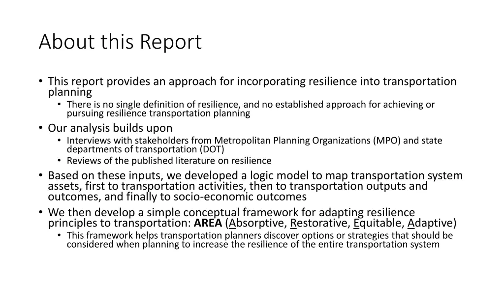 about this report