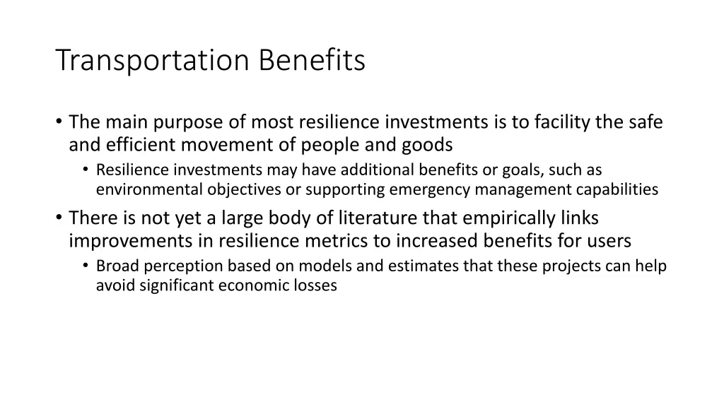 transportation benefits