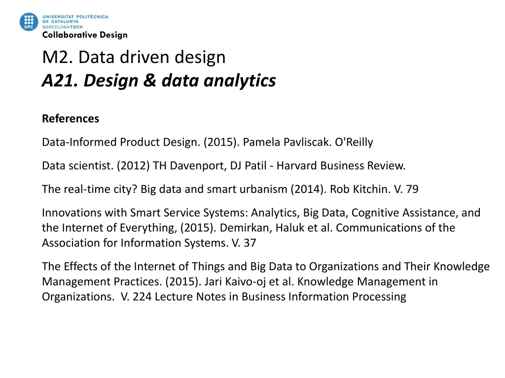 collaborative design m2 data driven design 2