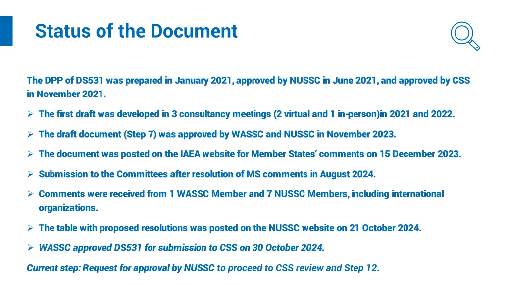 status of the document