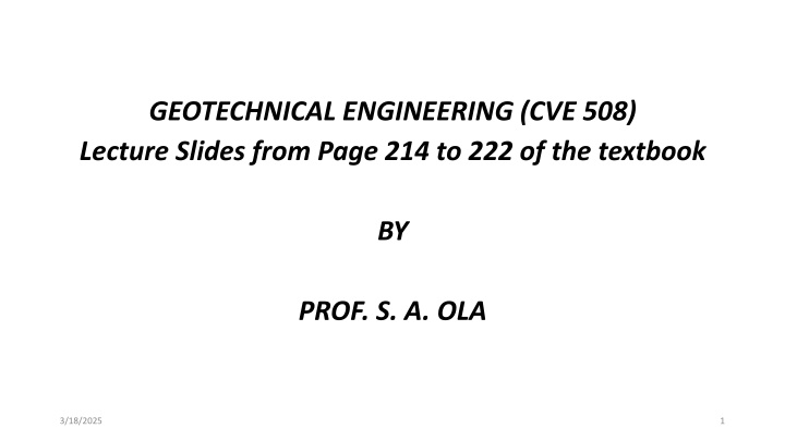 geotechnical engineering cve 508 lecture slides