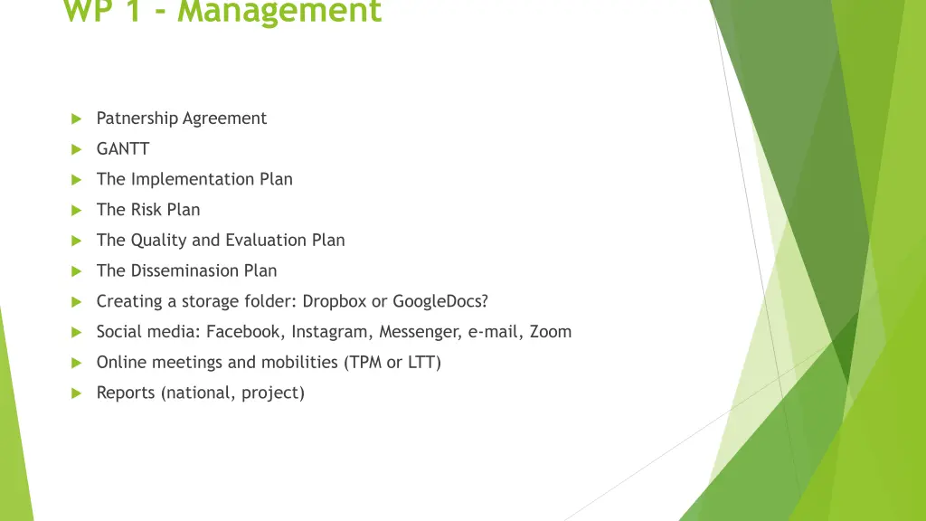 wp 1 management