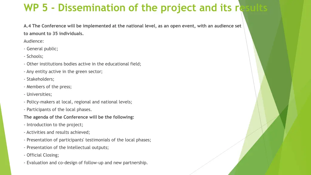 wp 5 dissemination of the project and its results 1
