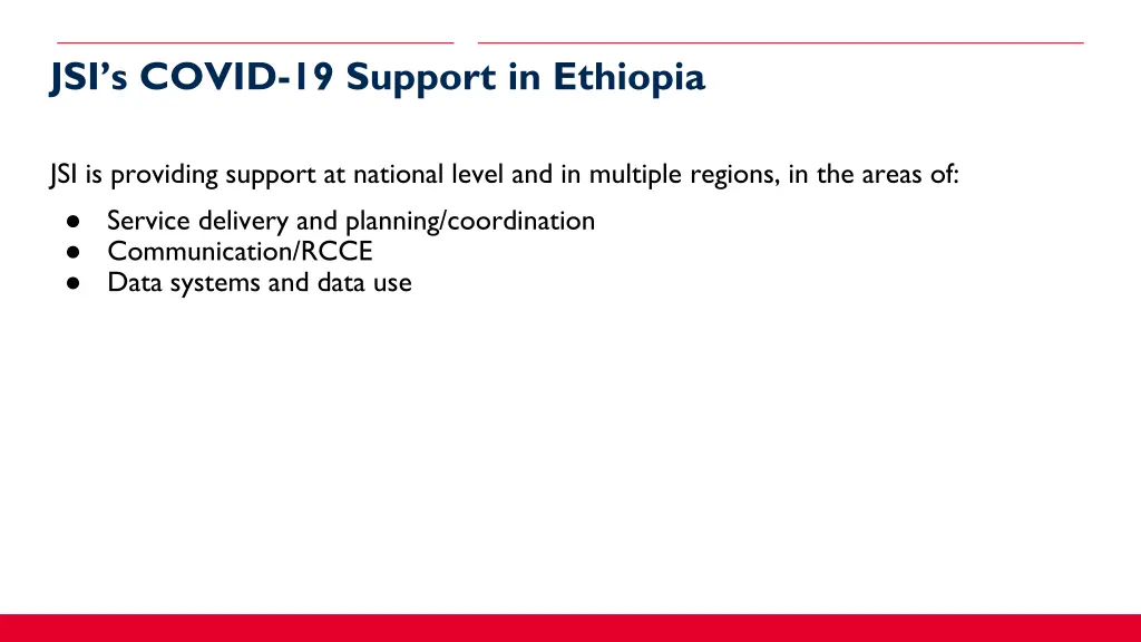jsi s covid 19 support in ethiopia