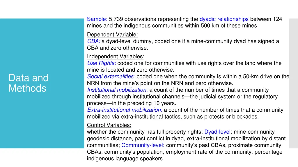 sample 5 739 observations representing the dyadic