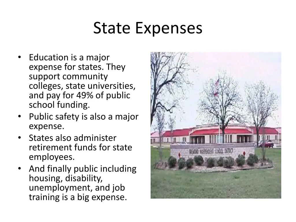state expenses