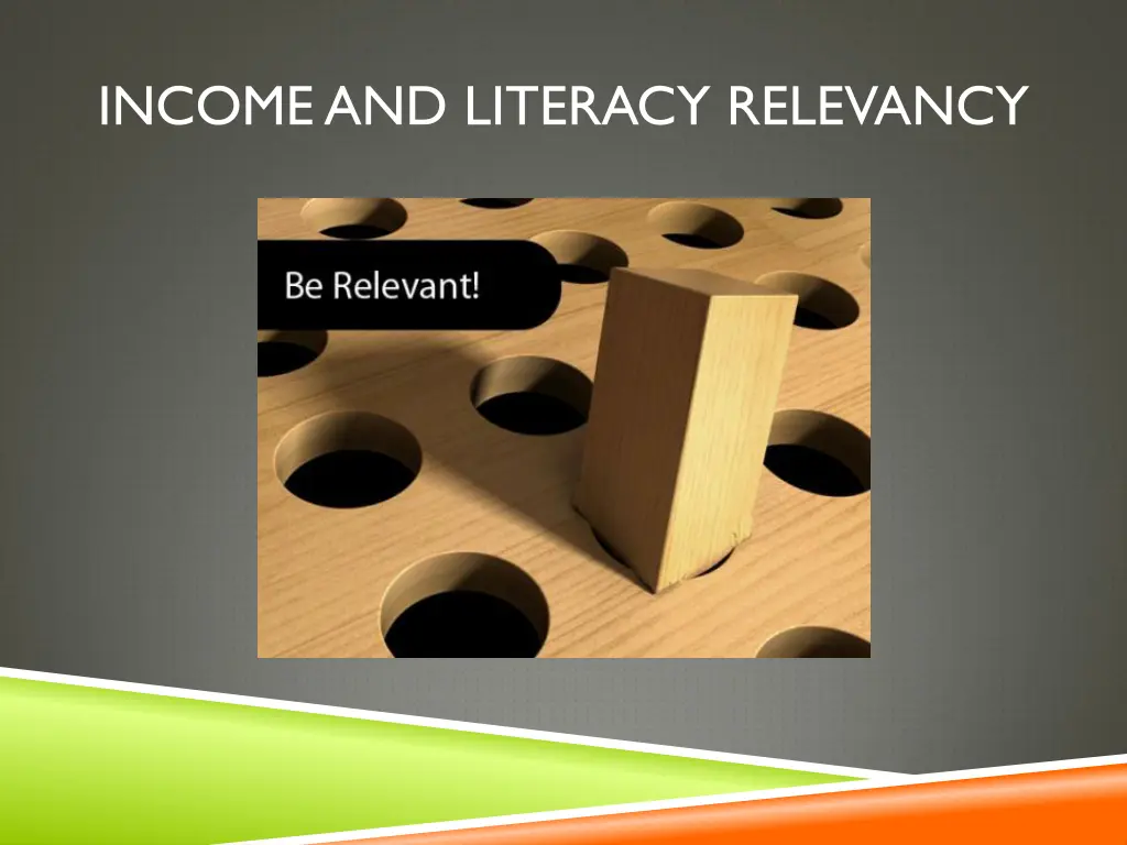 income and literacy relevancy