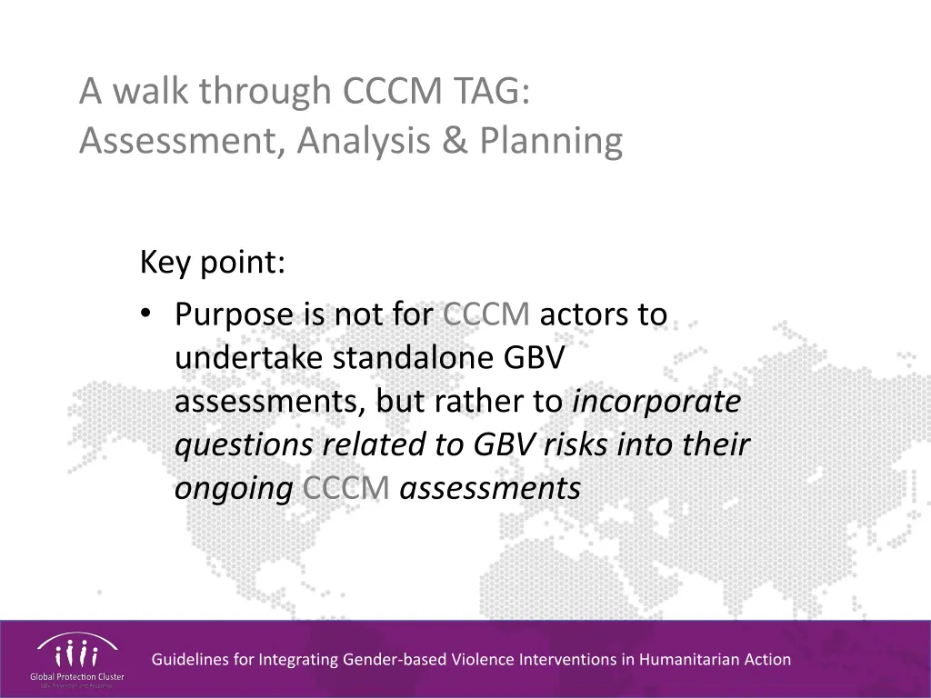 a walk through cccm tag assessment analysis