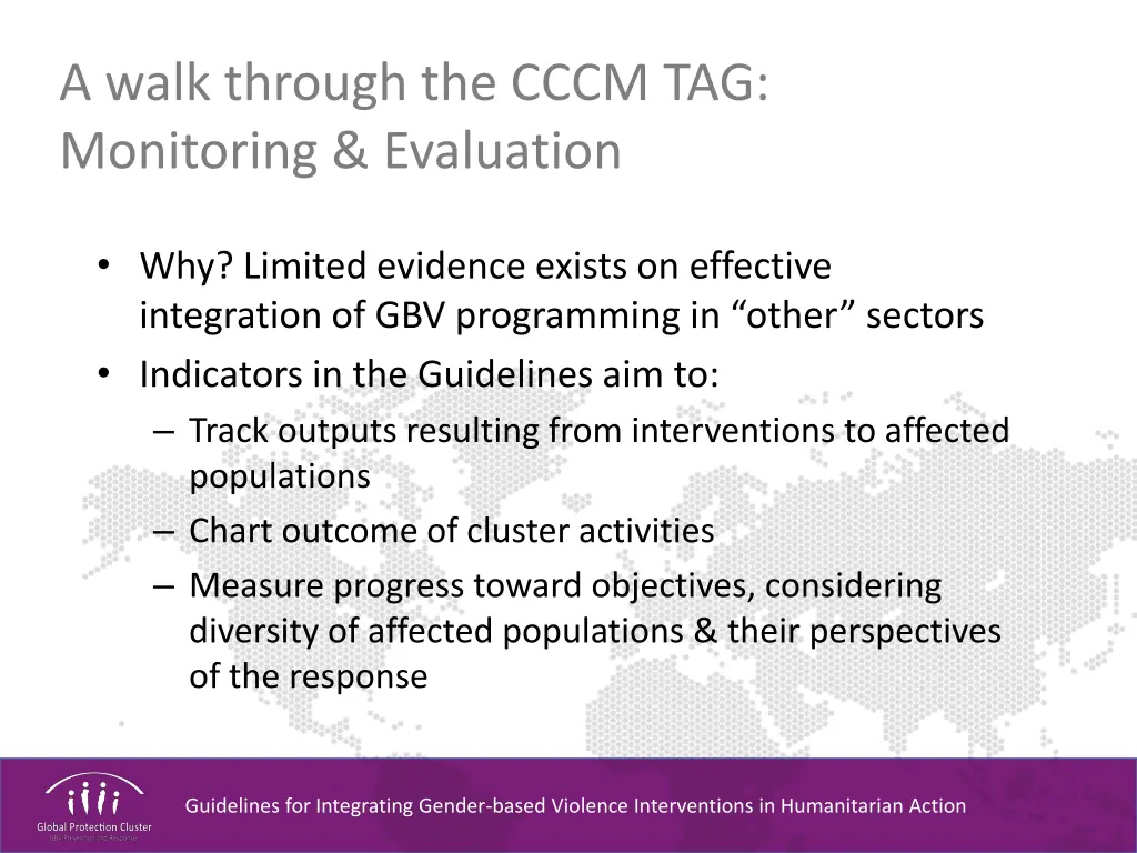 a walk through the cccm tag monitoring evaluation 1