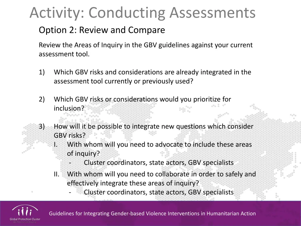 activity conducting assessments option 2 review