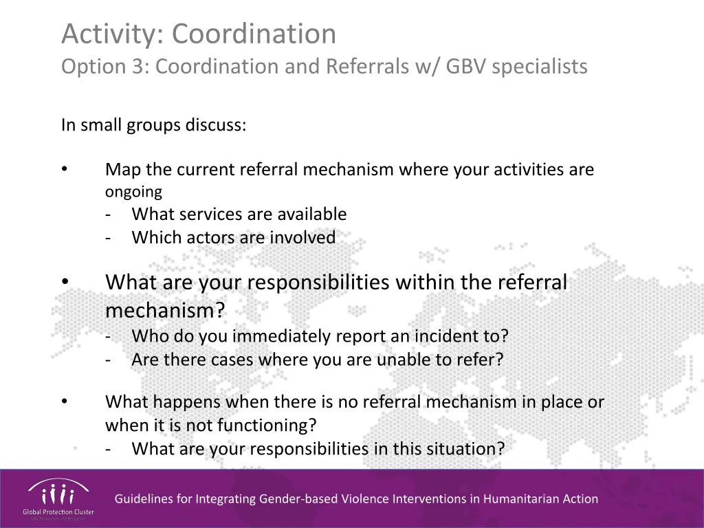 activity coordination option 3 coordination