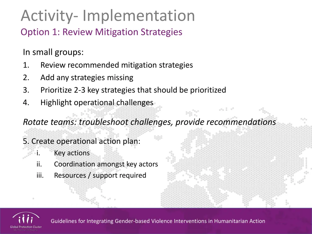activity implementation option 1 review