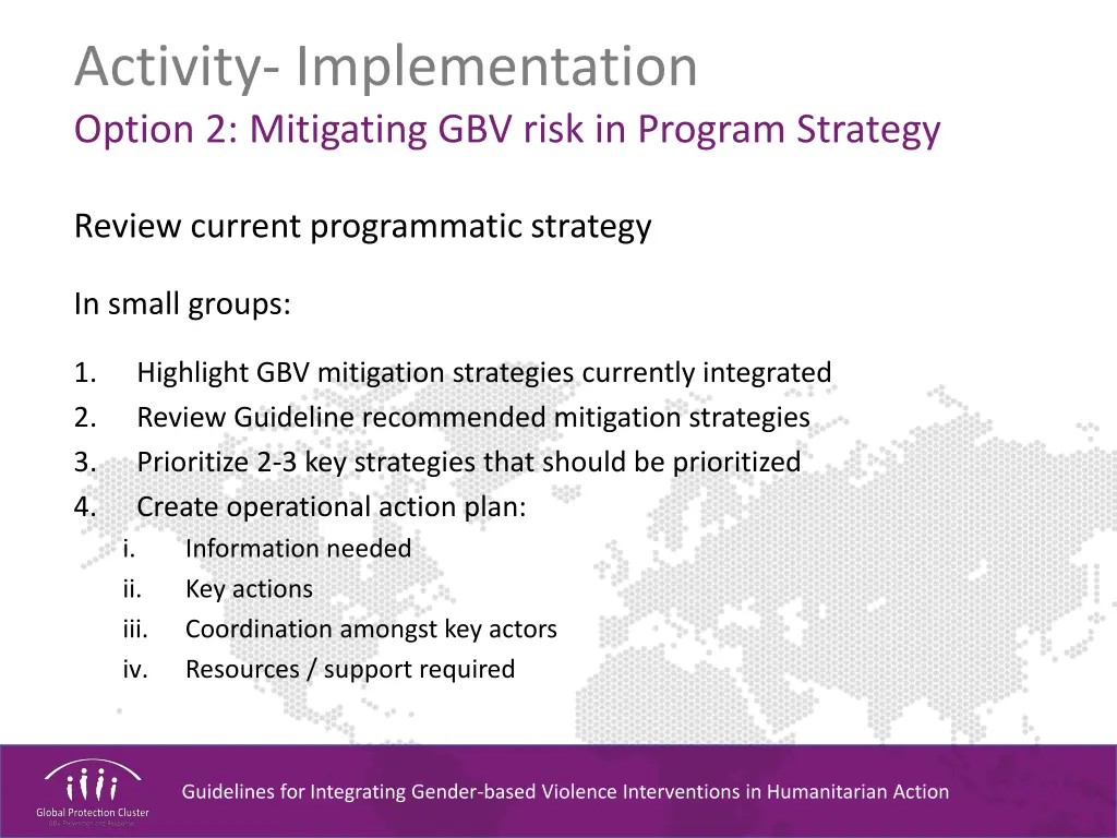 activity implementation option 2 mitigating