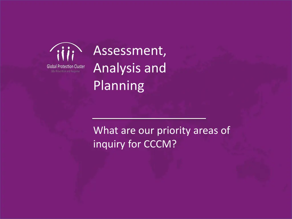 assessment analysis and planning